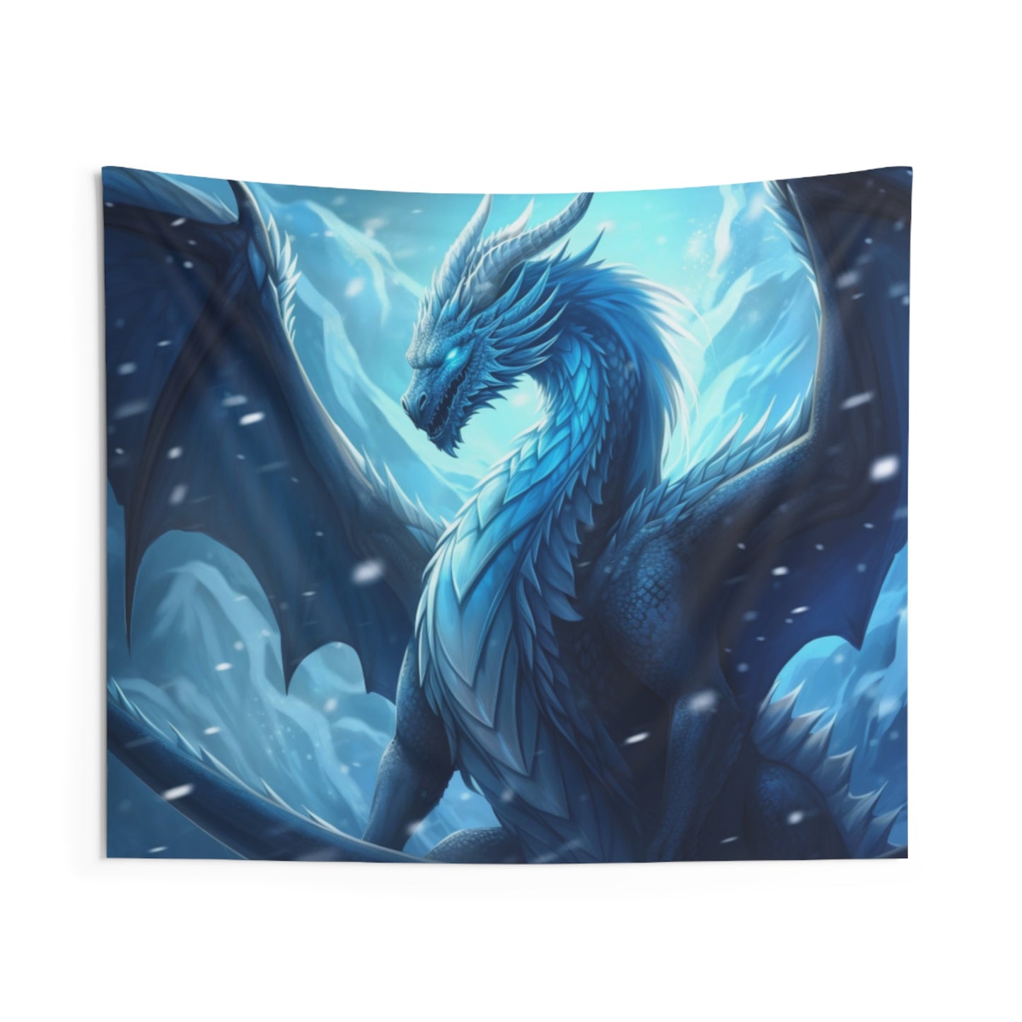 Blue Frost Dragon Hanging Wall Tapestries MysMuse