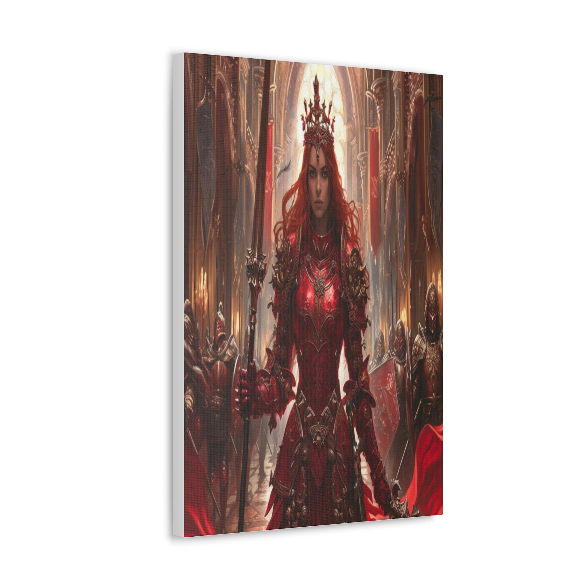 Crimson Valkyrie Queen Canvas Gallery Wraps MysMuse - Premium Canvas from Printify - Just $16.99! Shop now at Mysterious Muse