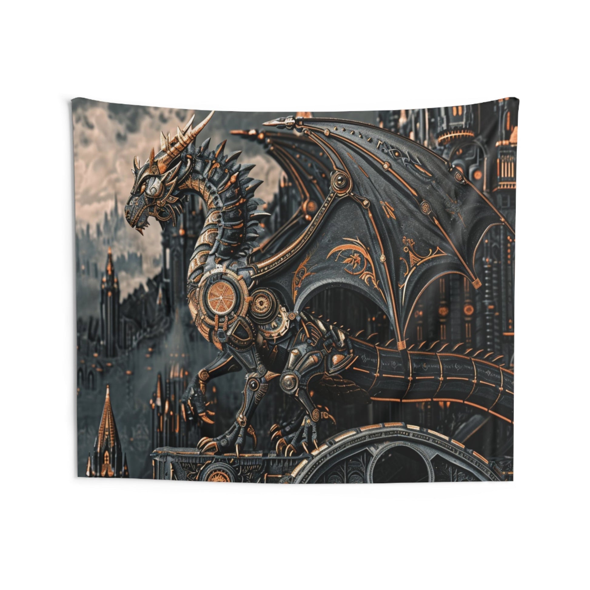Clockwork Wyvern Hanging Wall Tapestries MysMuse - Premium Hanging Wall Tapestries from MysMuse - Just $25.99! Shop now at Mysterious Muse