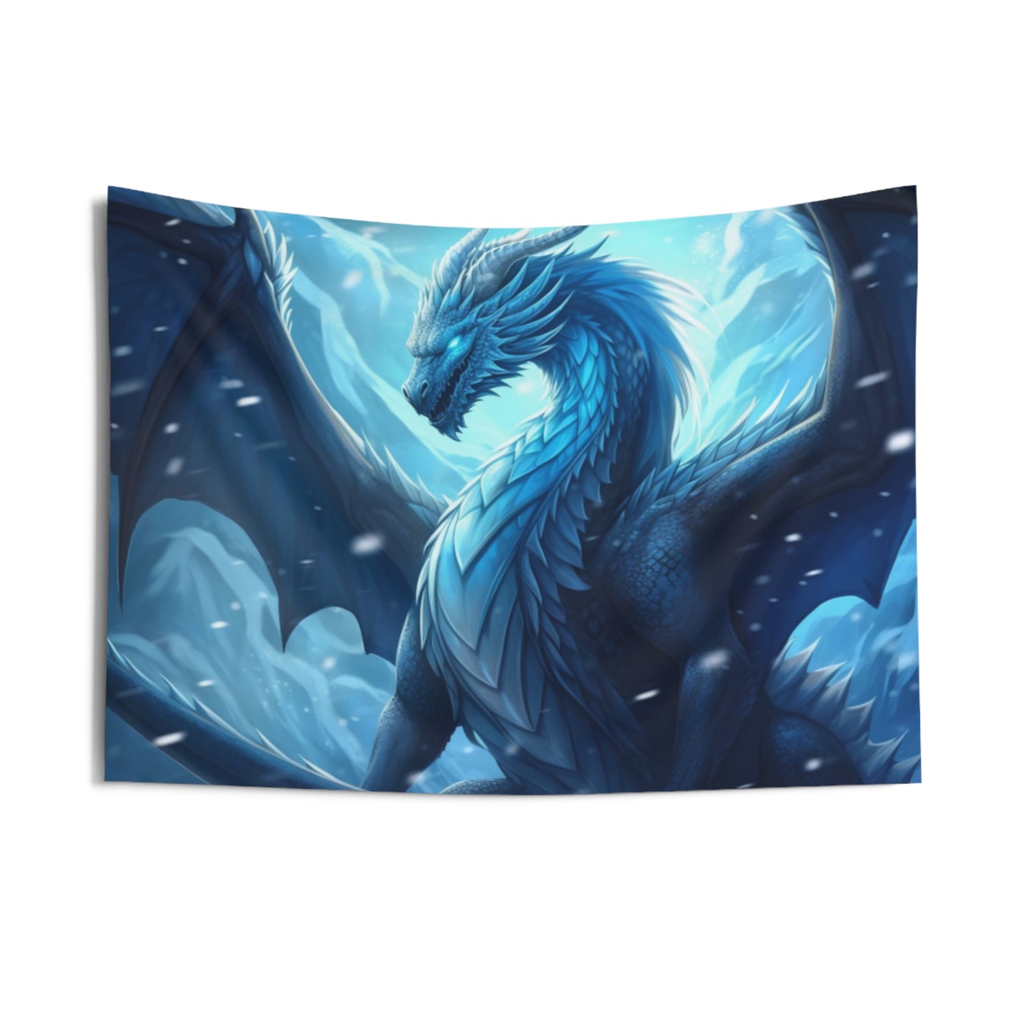 Blue Frost Dragon Hanging Wall Tapestries MysMuse