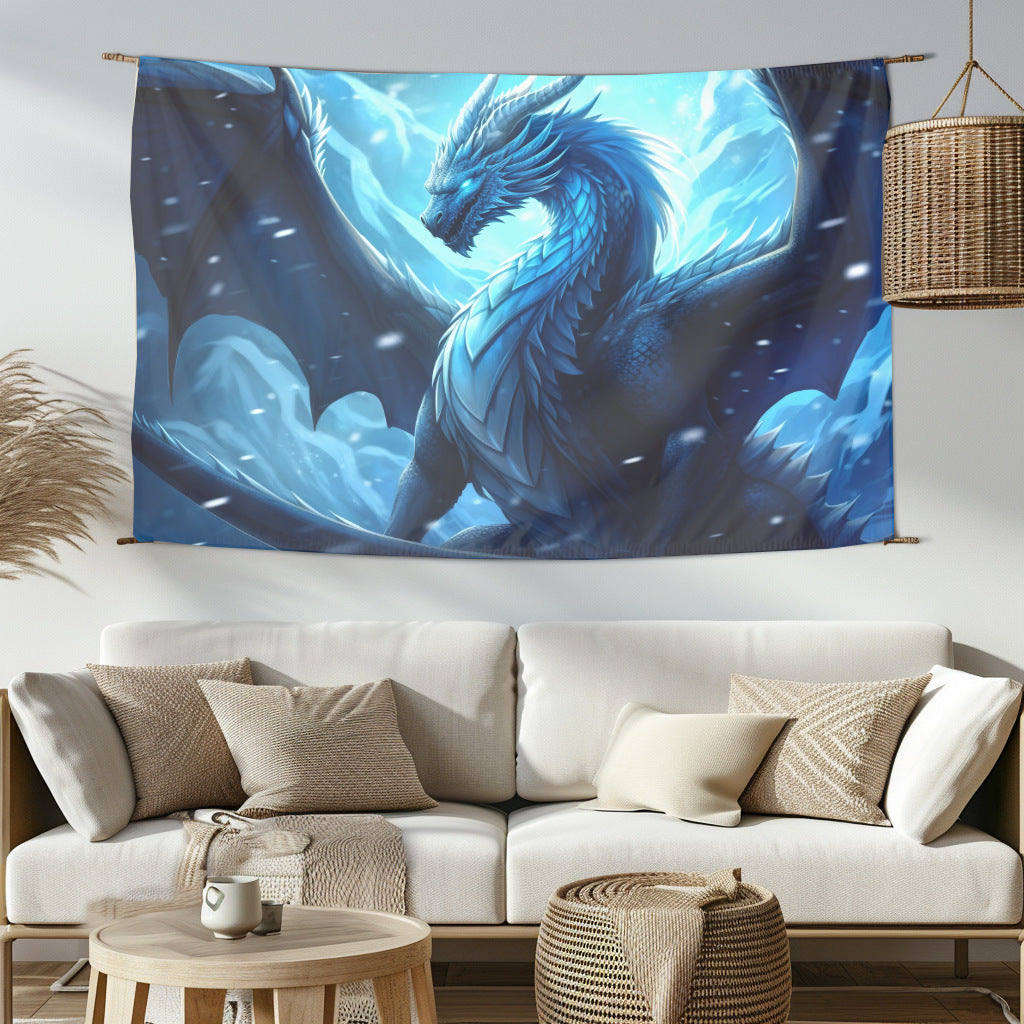 Blue Frost Dragon Hanging Wall Tapestries MysMuse - Premium Hanging Wall Tapestries from MysMuse - Just $25.99! Shop now at Mysterious Muse