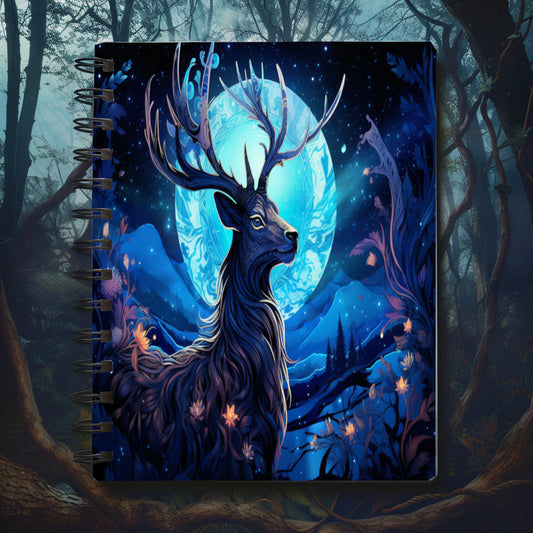 Lunar Majesty Deer Spiral Notebook MysMuse - Premium Spiral Notebook from MysMuse - Just $14.99! Shop now at Mysterious Muse