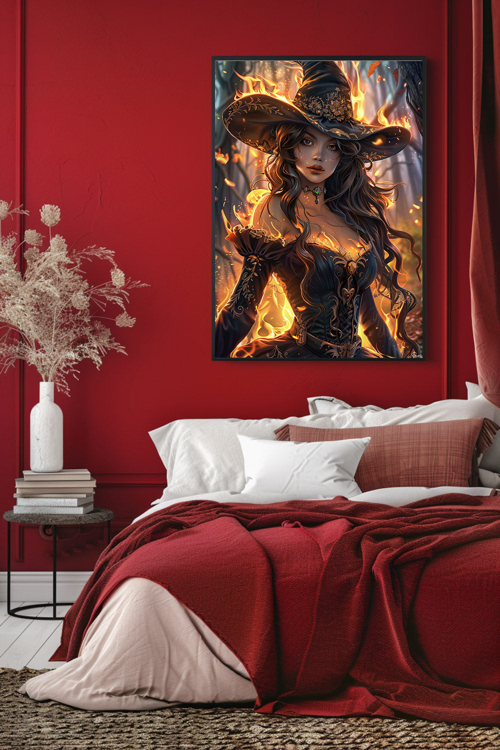 Flameborn Sorceress Matte Vertical Posters MysMuse. - Premium Matte Vertical Posters from MysMuse - Just $16.95! Shop now at Mysterious Muse