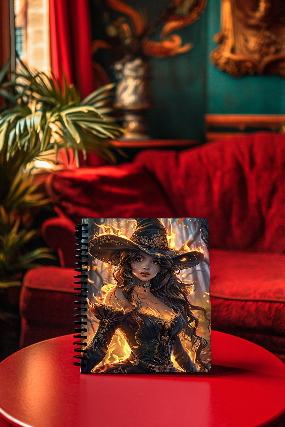 Flameborn Sorceress Spiral Notebook MysMuse - Premium Spiral Notebook from MysMuse - Just $14.99! Shop now at Mysterious Muse