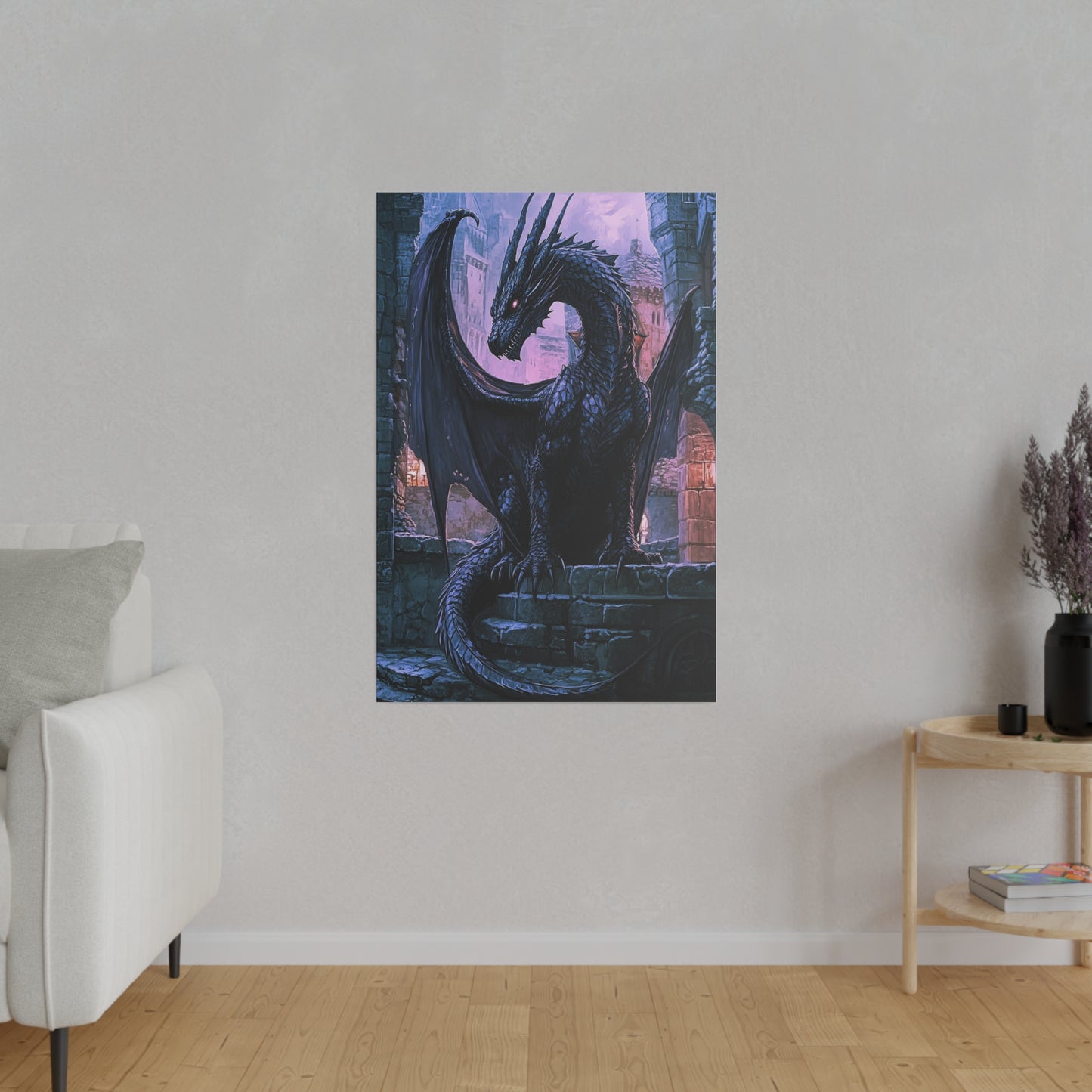 Ebonfire Guardian Matte Canvas Prints MysMuse - Premium Matte Canvas Prints from MysMuse - Just $41.99! Shop now at Mysterious Muse