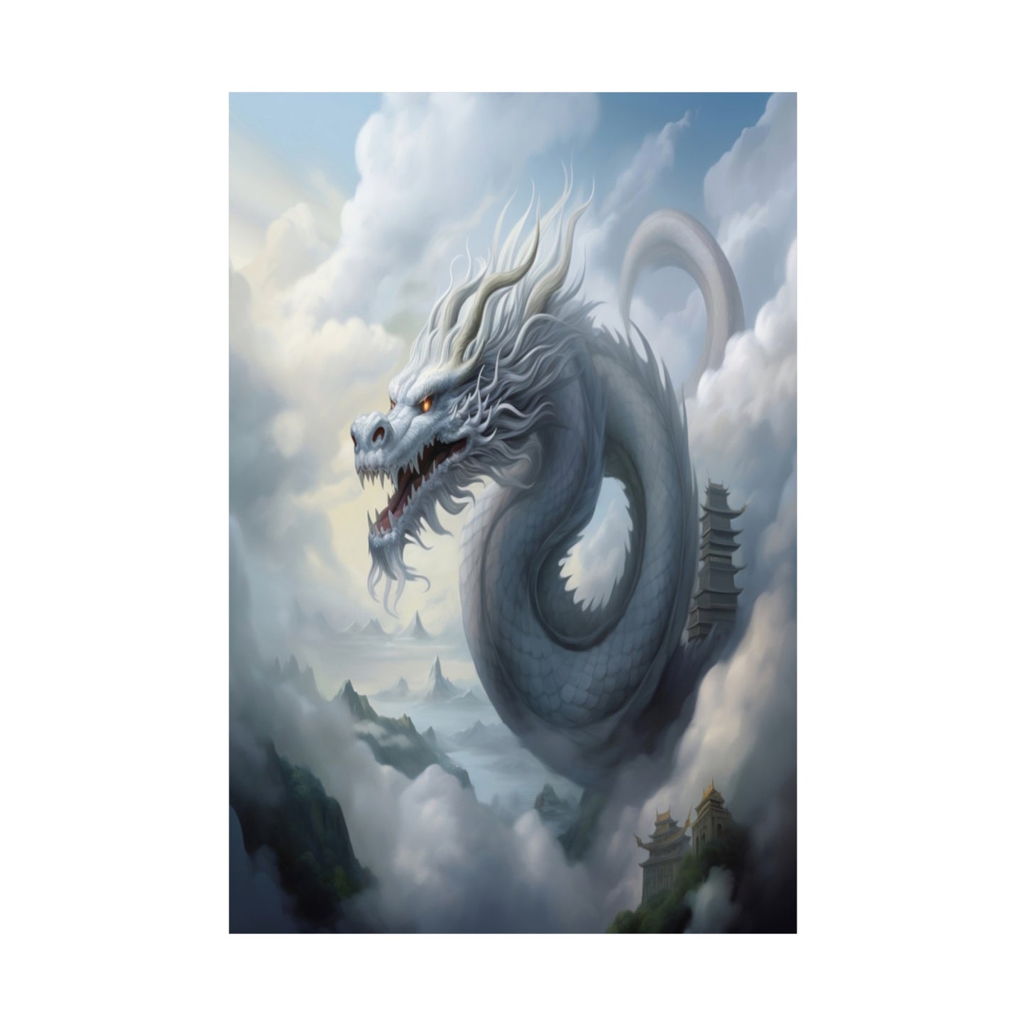 Mystical Mist Dragon Matte Vertical Posters MysMuse - Premium Matte Vertical Posters from MysMuse - Just $16.95! Shop now at Mysterious Muse