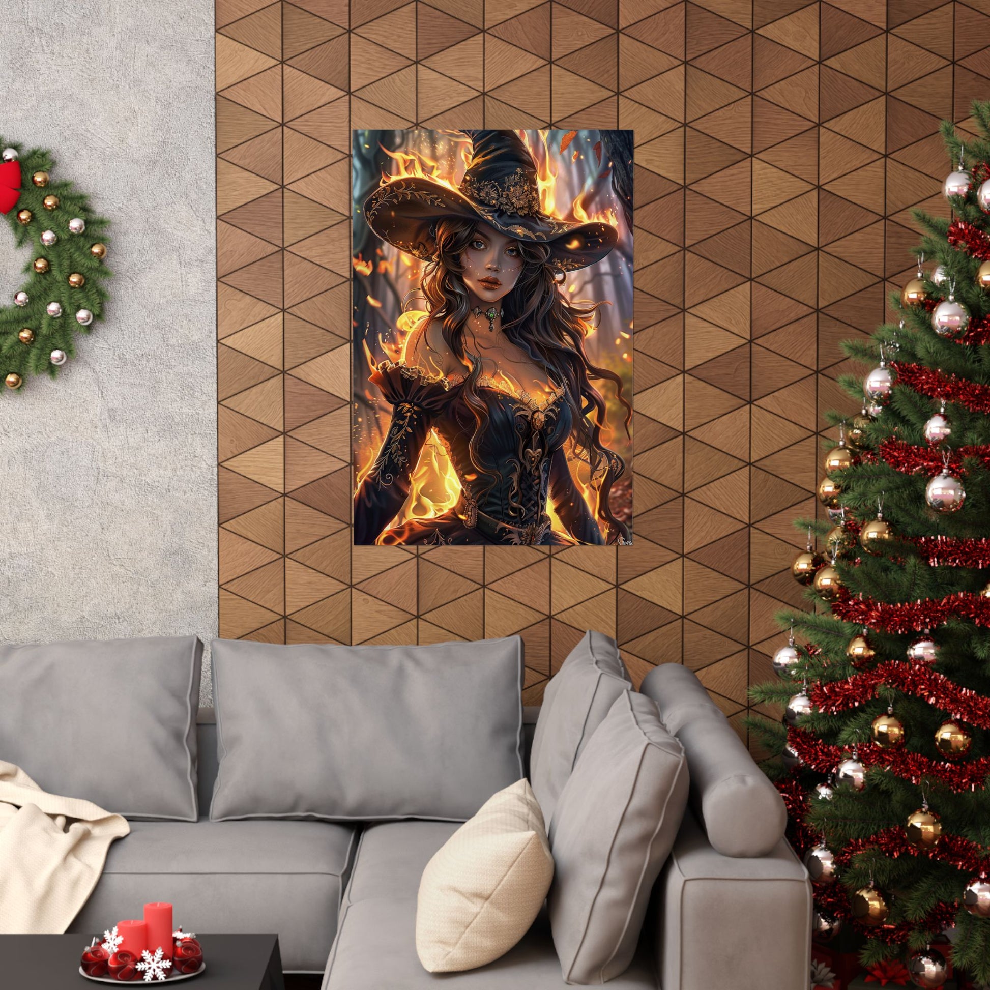 Flameborn Sorceress Matte Vertical Posters MysMuse. - Premium Matte Vertical Posters from MysMuse - Just $16.95! Shop now at Mysterious Muse