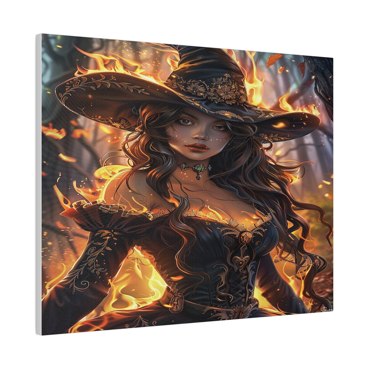 Flameborn Sorceress Matte Canvas Prints MysMuse - Premium Matte Canvas Prints from MysMuse - Just $41.99! Shop now at Mysterious Muse