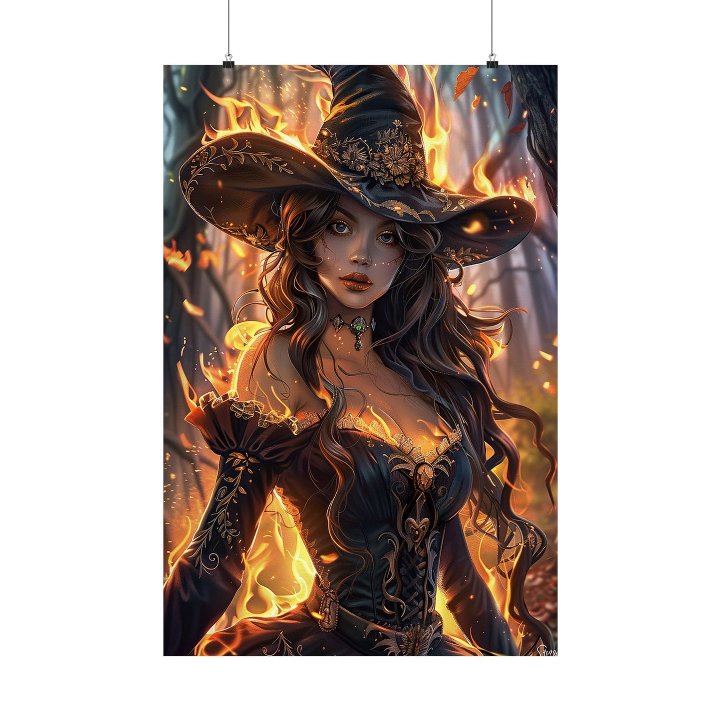 Flameborn Sorceress Matte Vertical Posters MysMuse. - Premium Matte Vertical Posters from MysMuse - Just $16.95! Shop now at Mysterious Muse