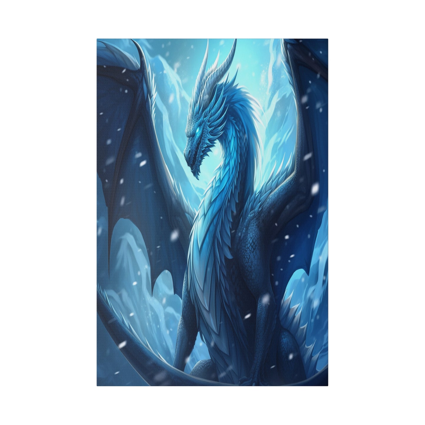 Blue Frost Dragon Matte Canvas Prints MysMuse - Premium Matte Canvas Prints from MysMuse - Just $41.99! Shop now at Mysterious Muse