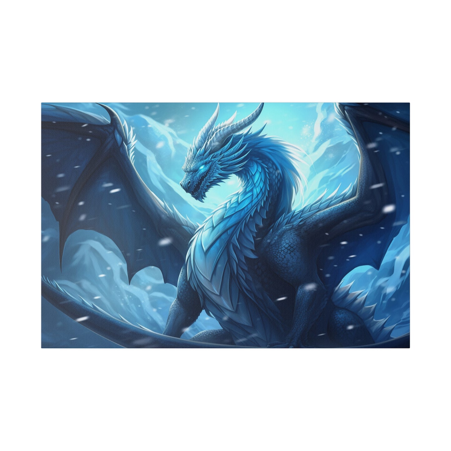 Blue Frost Dragon Matte Canvas Prints MysMuse - Premium Matte Canvas Prints from MysMuse - Just $41.99! Shop now at Mysterious Muse