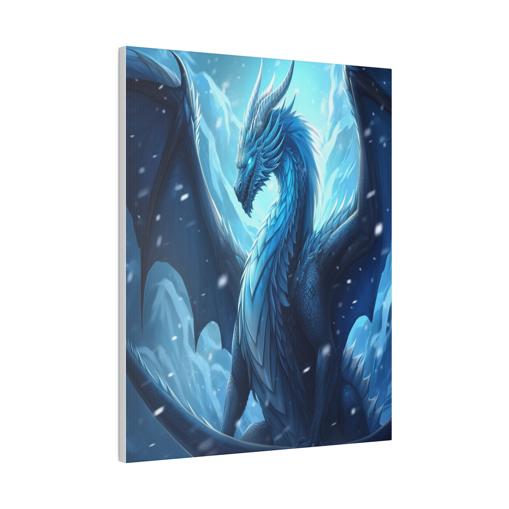 Blue Frost Dragon Matte Canvas Prints MysMuse - Premium Matte Canvas Prints from MysMuse - Just $41.99! Shop now at Mysterious Muse