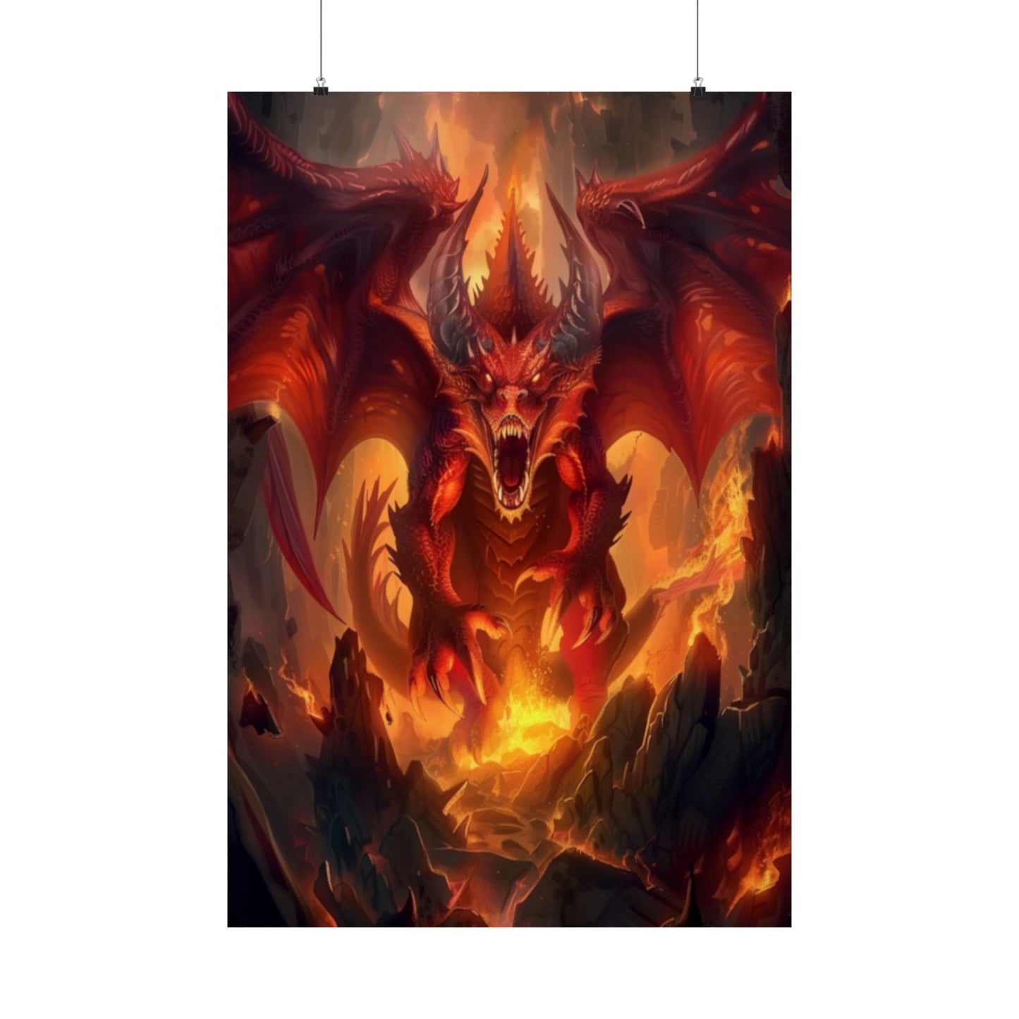 Dragon’s Inferno Matte Vertical Posters MysMuse. - Premium Matte Vertical Posters from MysMuse - Just $16.95! Shop now at Mysterious Muse