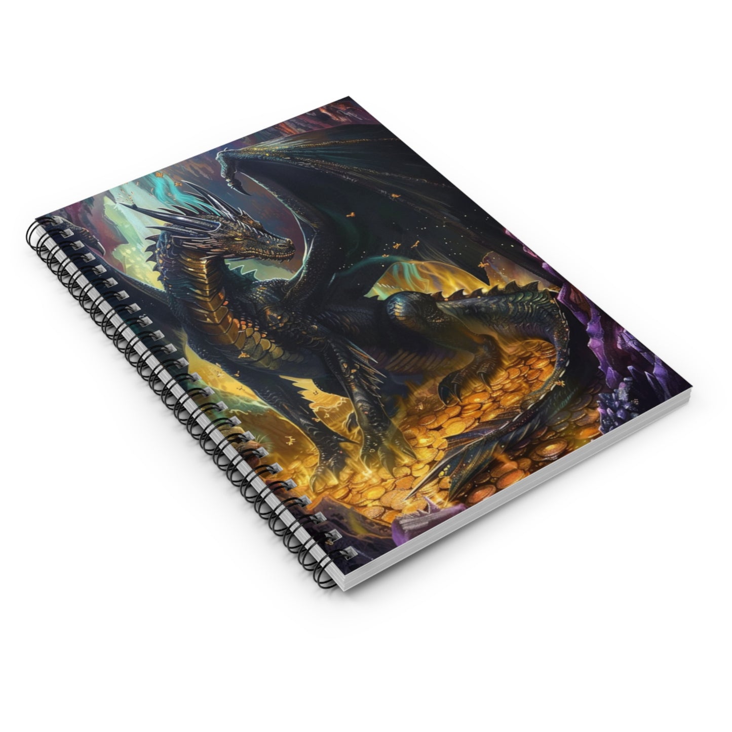 Black Dragon’s Treasure Spiral Notebook MysMuse - Premium Spiral Notebook from MysMuse - Just $14.99! Shop now at Mysterious Muse