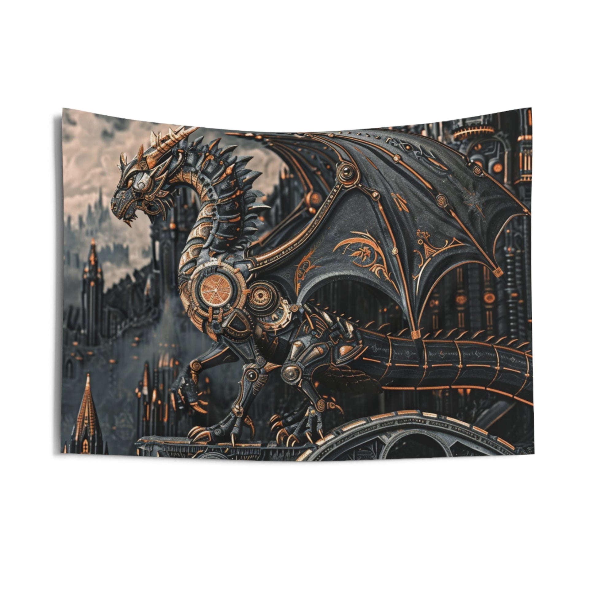 Clockwork Wyvern Hanging Wall Tapestries MysMuse - Premium Hanging Wall Tapestries from MysMuse - Just $25.99! Shop now at Mysterious Muse
