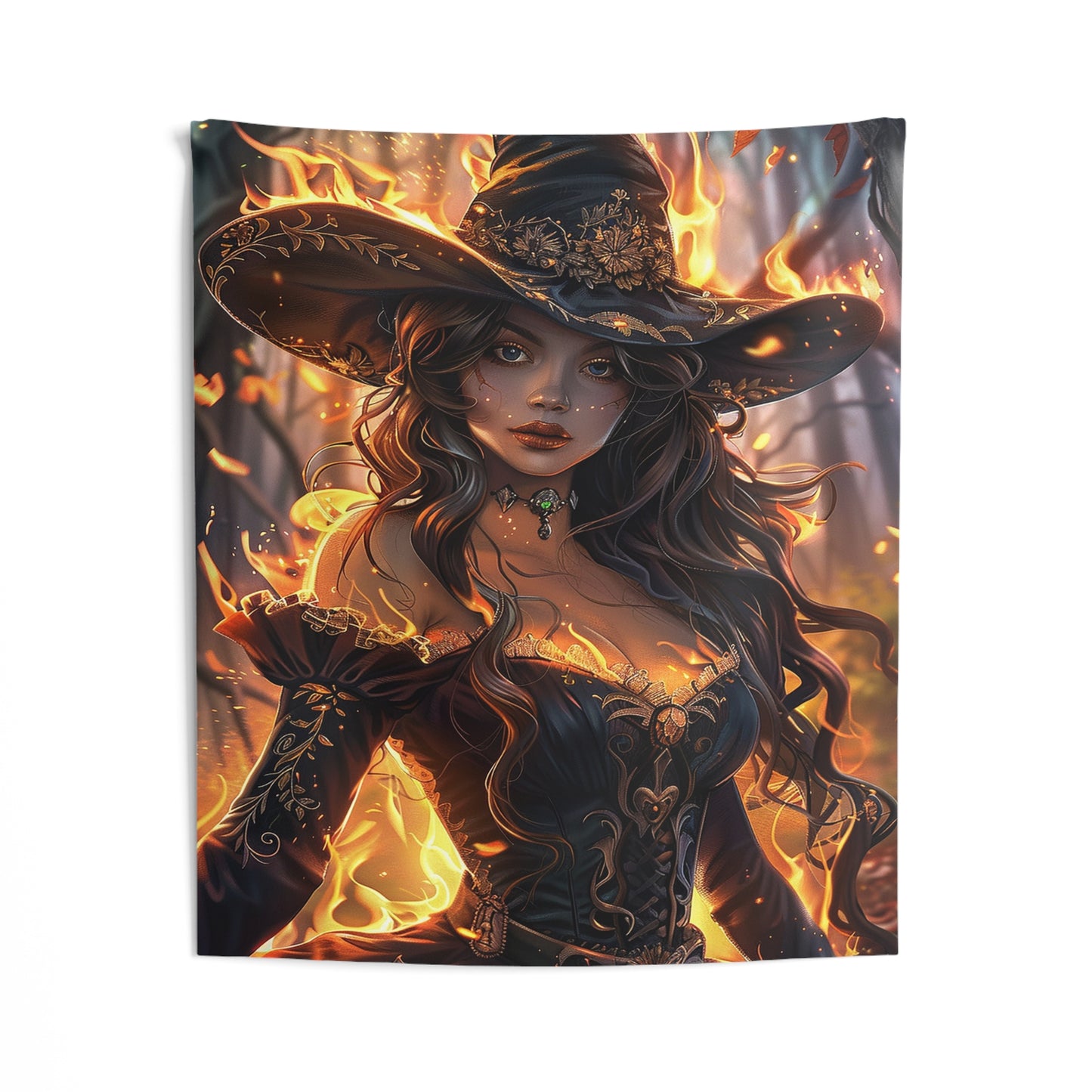 Flameborn Sorceress Decorative Wall Tapestry MysMuse - Premium Decorative Wall Tapestry from MysMuse - Just $26.99! Shop now at Mysterious Muse