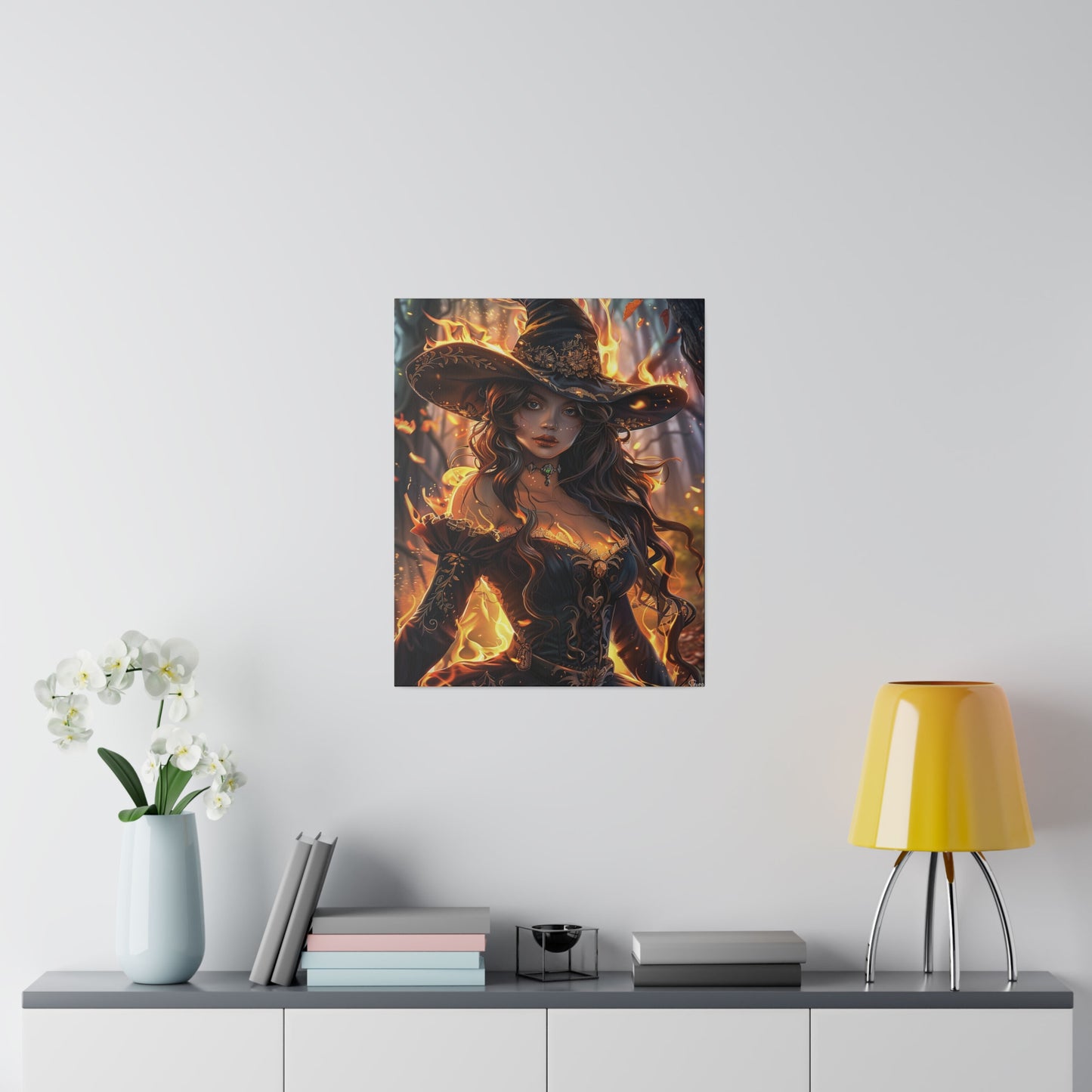 Flameborn Sorceress Matte Canvas Prints MysMuse - Premium Matte Canvas Prints from MysMuse - Just $41.99! Shop now at Mysterious Muse