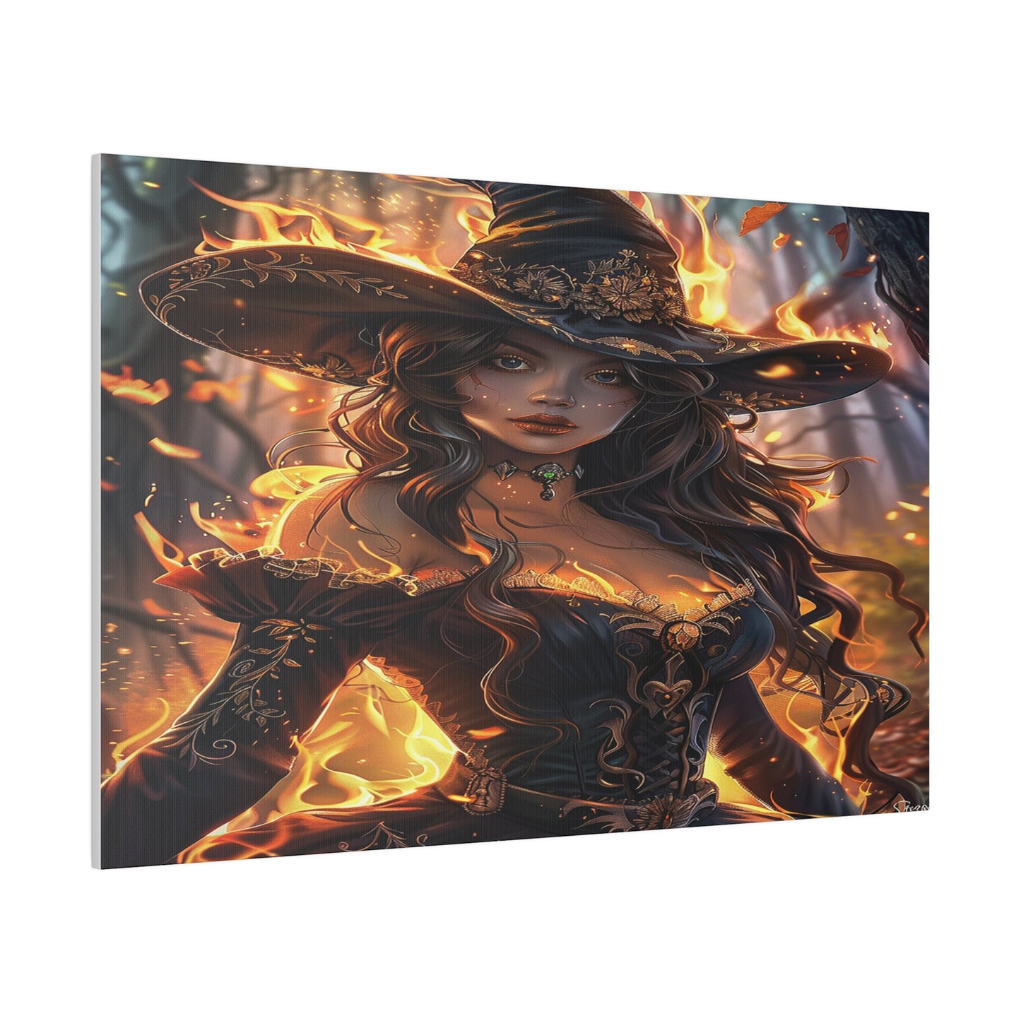 Flameborn Sorceress Matte Canvas Prints MysMuse - Premium Matte Canvas Prints from MysMuse - Just $41.99! Shop now at Mysterious Muse