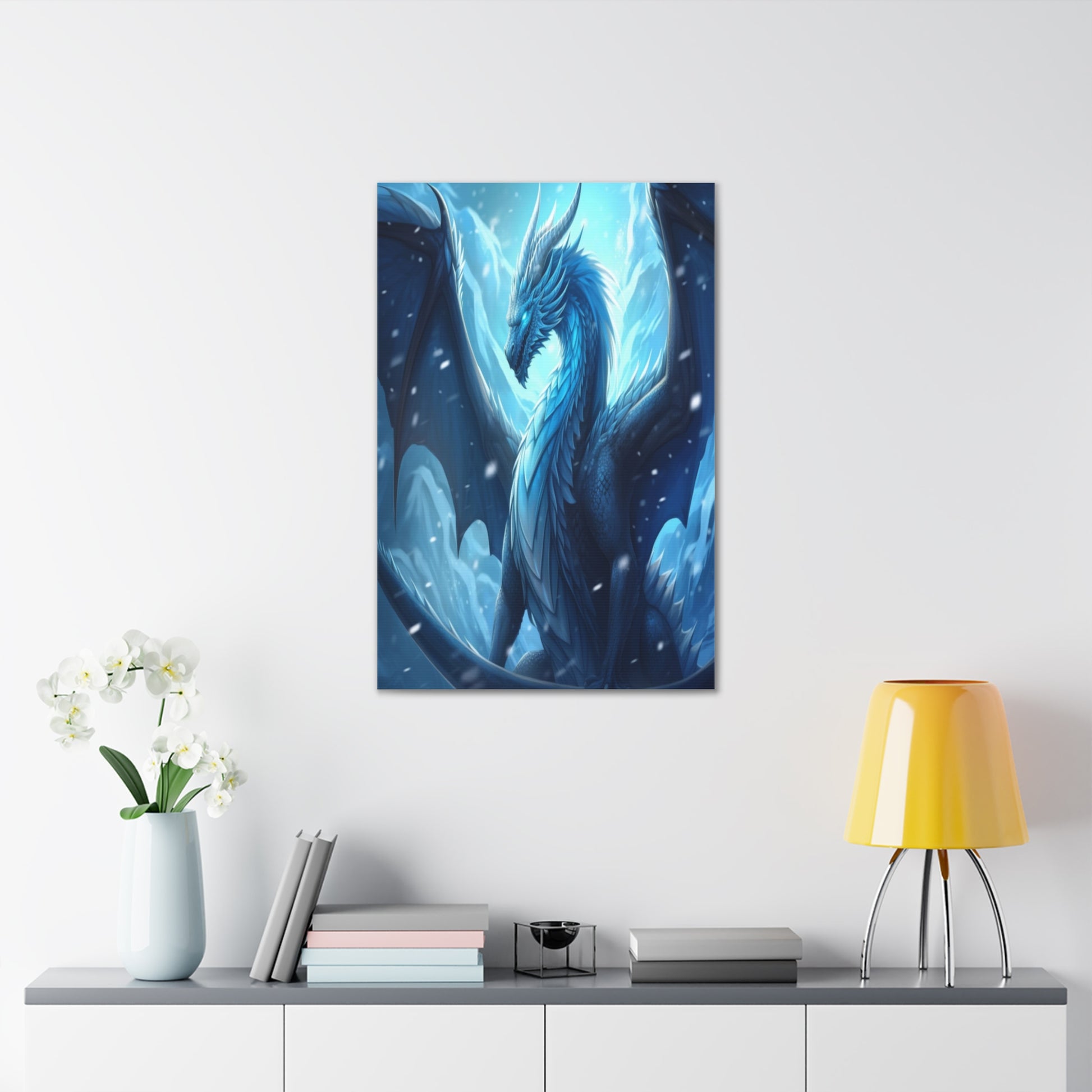 Blue Frost Dragon Canvas Gallery Wraps MysMuse - Premium Canvas from Printify - Just $16.99! Shop now at Mysterious Muse