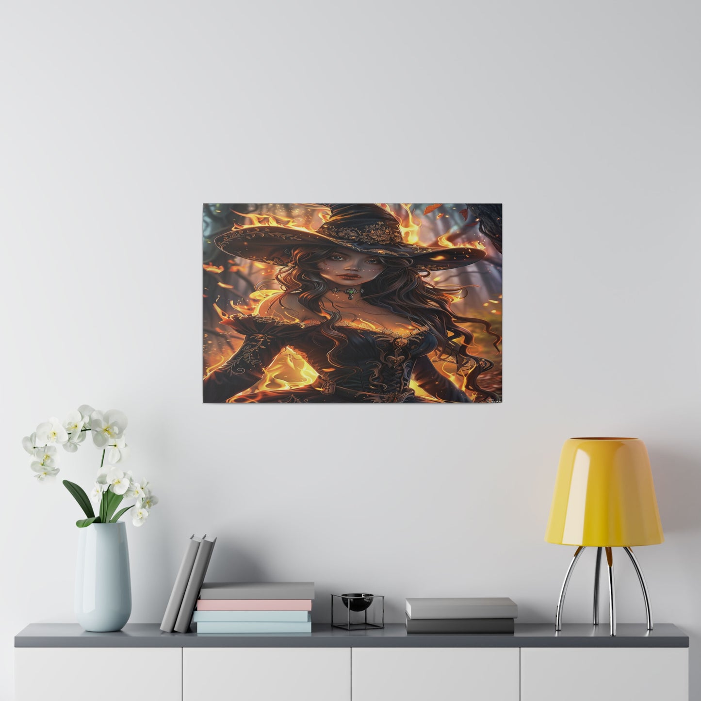 Flameborn Sorceress Matte Canvas Prints MysMuse - Premium Matte Canvas Prints from MysMuse - Just $41.99! Shop now at Mysterious Muse