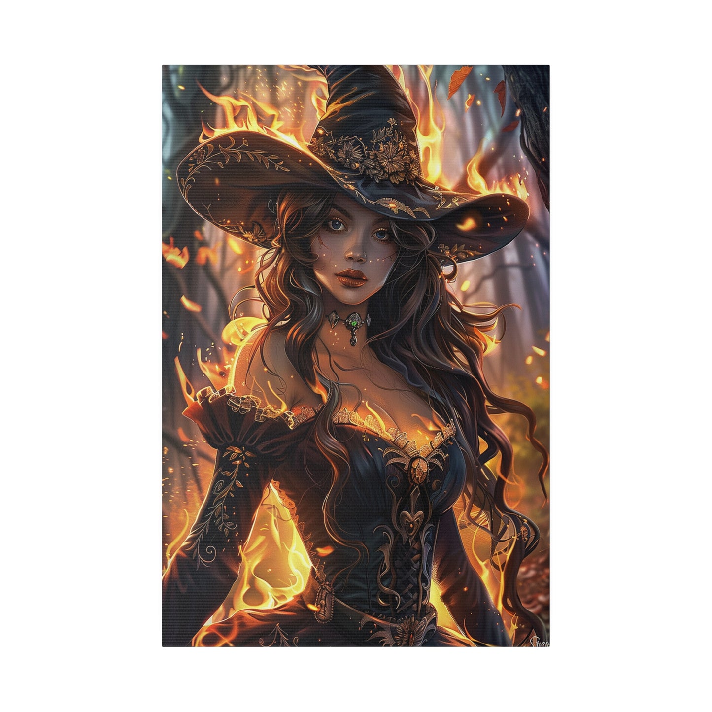 Flameborn Sorceress Matte Canvas Prints MysMuse - Premium Matte Canvas Prints from MysMuse - Just $41.99! Shop now at Mysterious Muse