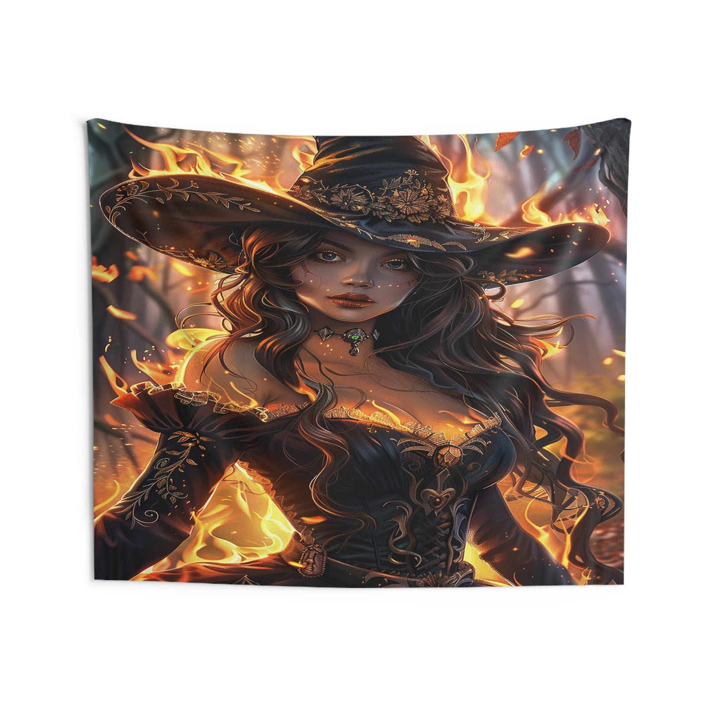 Flameborn Sorceress Decorative Wall Tapestry MysMuse - Premium Decorative Wall Tapestry from MysMuse - Just $26.99! Shop now at Mysterious Muse