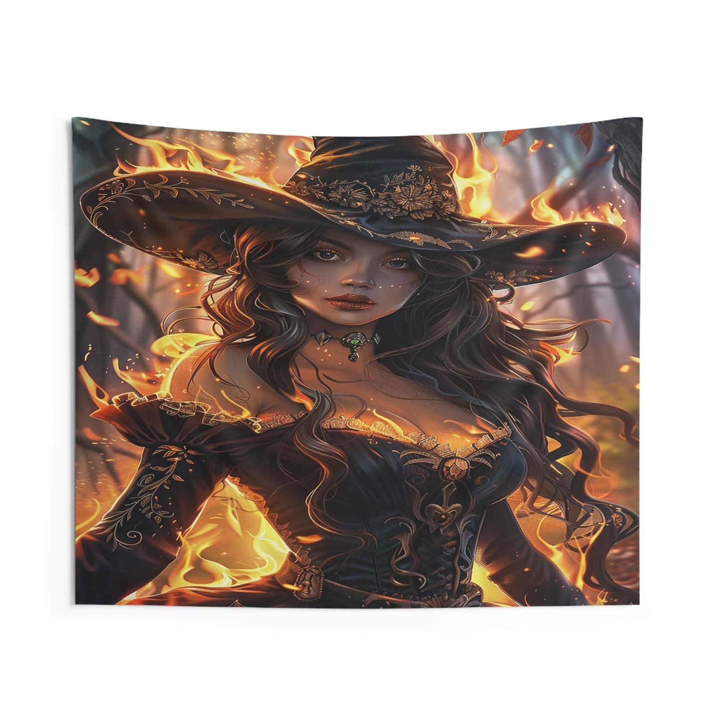 Flameborn Sorceress Decorative Wall Tapestry MysMuse - Premium Decorative Wall Tapestry from MysMuse - Just $26.99! Shop now at Mysterious Muse