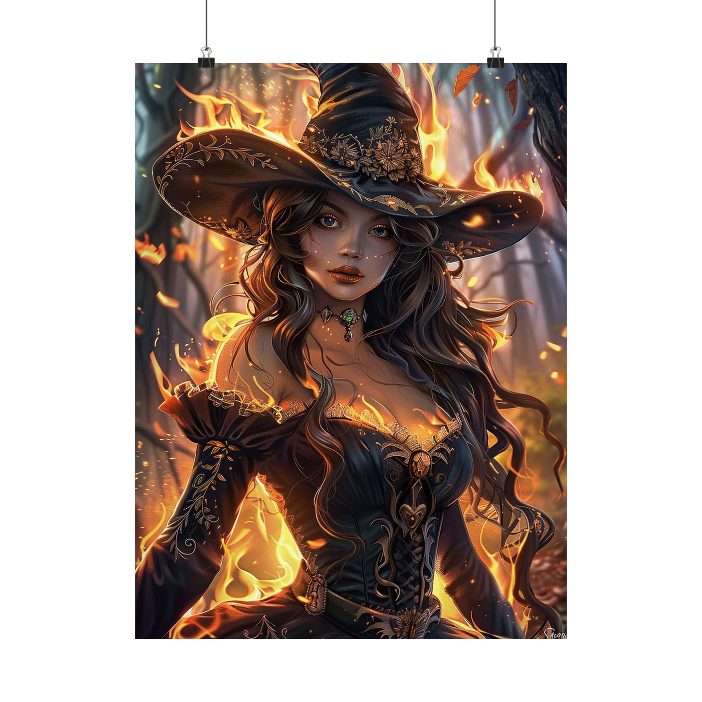 Flameborn Sorceress Matte Vertical Posters MysMuse. - Premium Matte Vertical Posters from MysMuse - Just $16.95! Shop now at Mysterious Muse