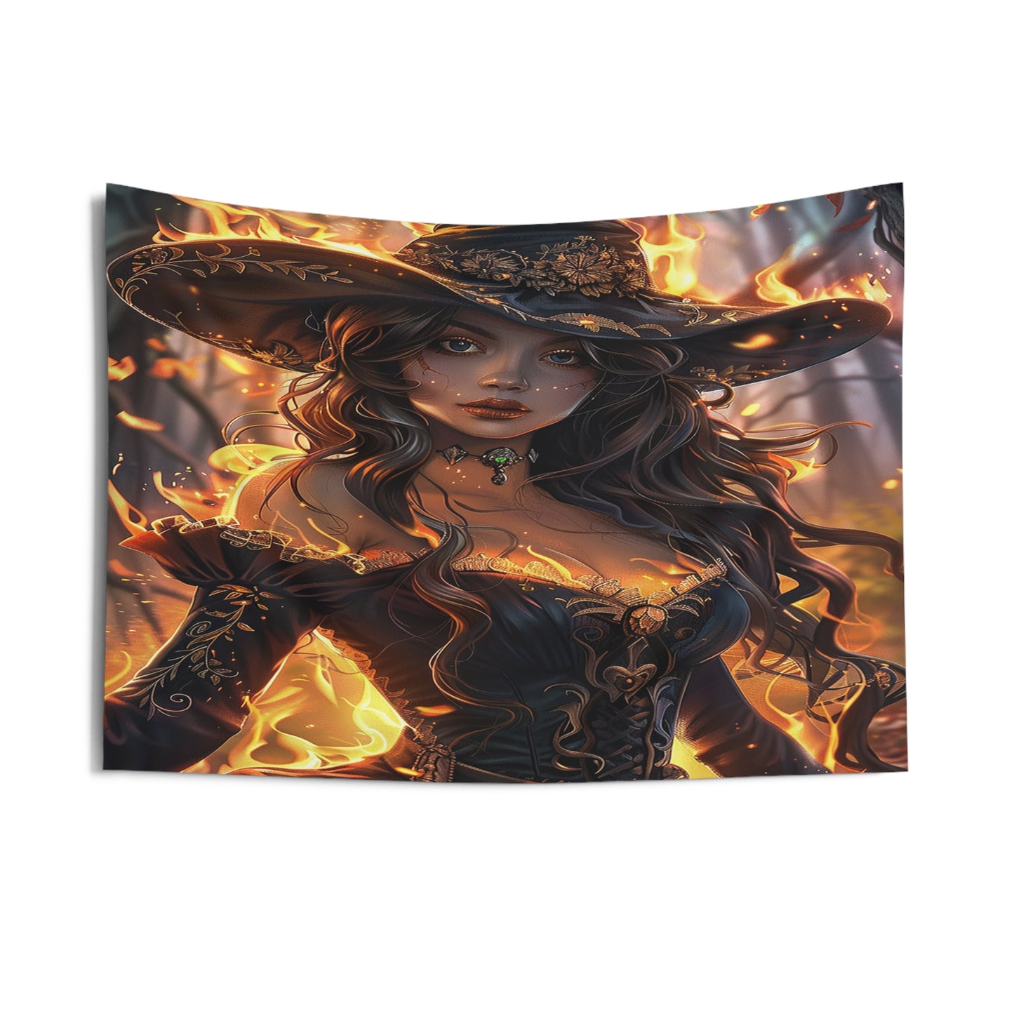 Flameborn Sorceress Decorative Wall Tapestry MysMuse - Premium Decorative Wall Tapestry from MysMuse - Just $26.99! Shop now at Mysterious Muse