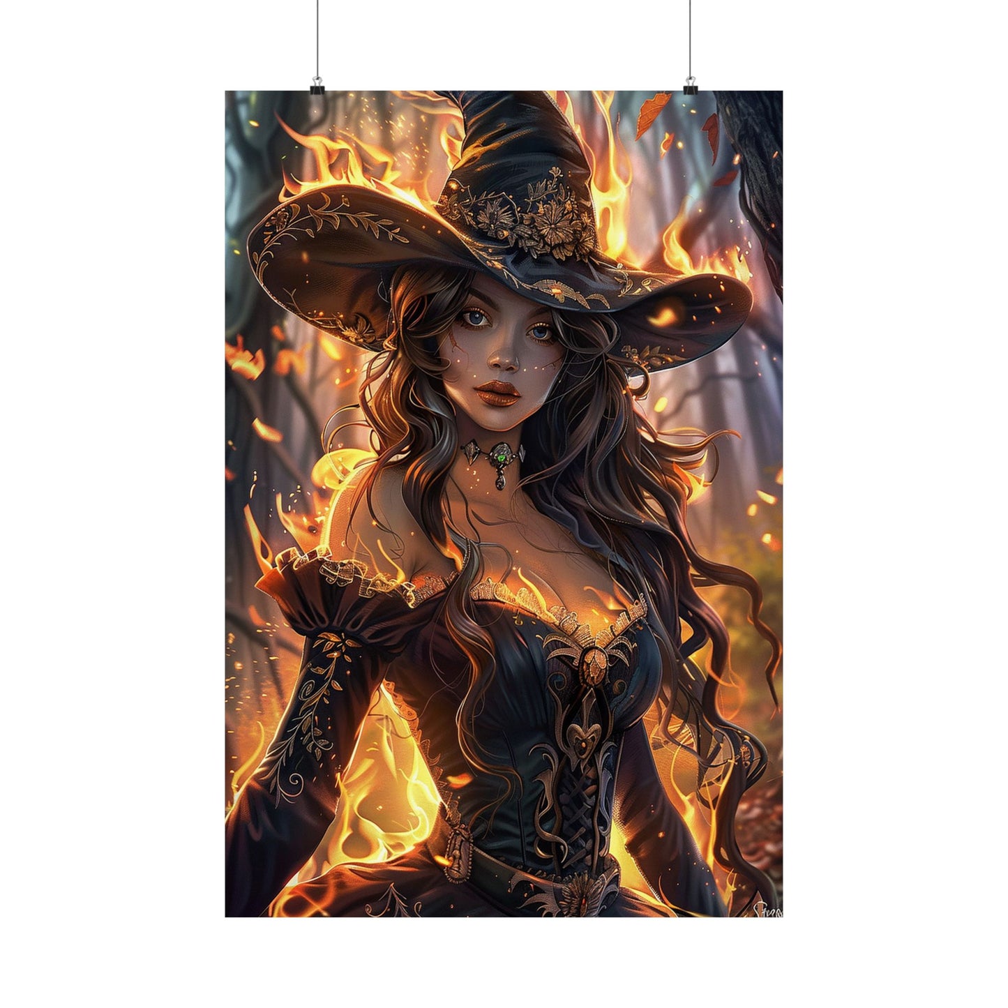 Flameborn Sorceress Matte Vertical Posters MysMuse. - Premium Matte Vertical Posters from MysMuse - Just $16.95! Shop now at Mysterious Muse