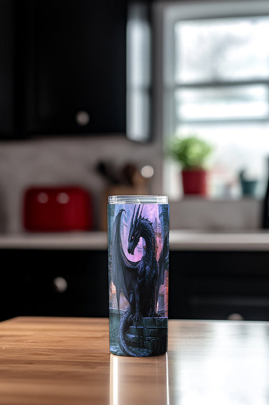 Ebonfire Guardian Steel Tumbler Drinkware MysMuse - Premium Tumbler from MysMuse - Just $37.95! Shop now at Mysterious Muse