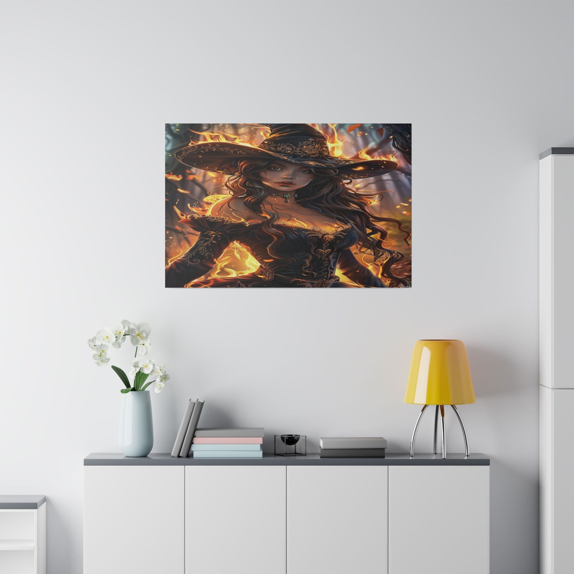 Flameborn Sorceress Matte Canvas Prints MysMuse - Premium Matte Canvas Prints from MysMuse - Just $41.99! Shop now at Mysterious Muse