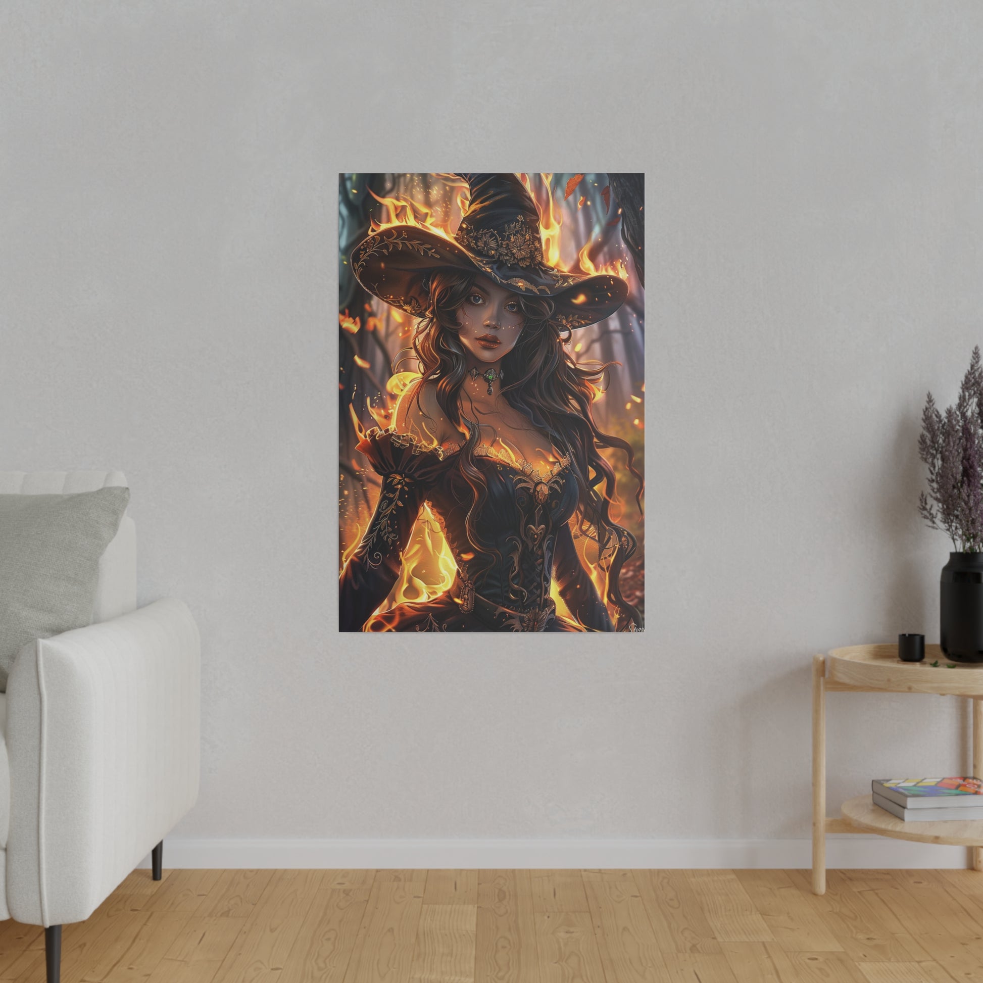 Flameborn Sorceress Matte Canvas Prints MysMuse - Premium Matte Canvas Prints from MysMuse - Just $41.99! Shop now at Mysterious Muse