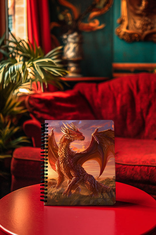 Red Savannah Dragon Spiral Notebook MysMuse - Premium Spiral Notebook from MysMuse - Just $14.99! Shop now at Mysterious Muse