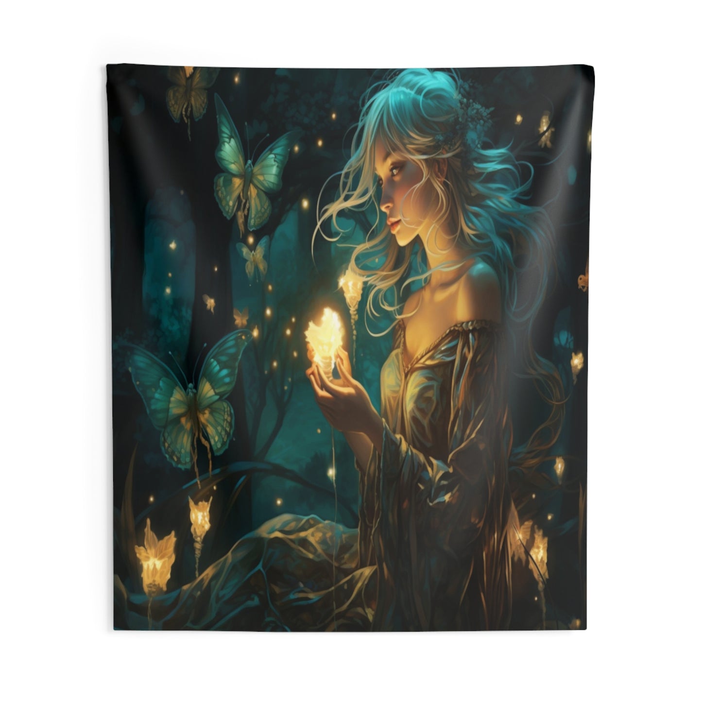 Emerald Glade Enchantress Decorative Wall Tapestry MysMuse