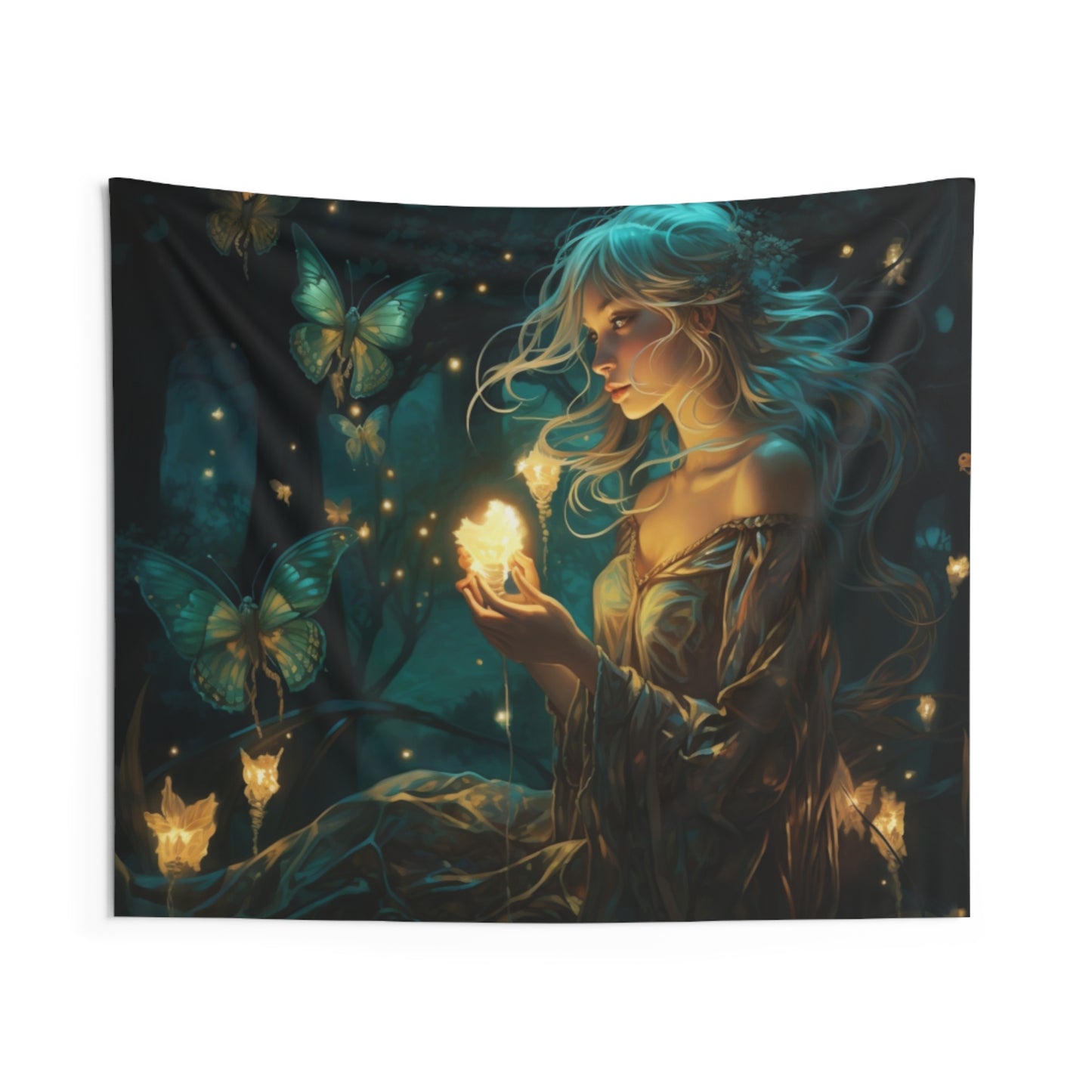 Emerald Glade Enchantress Decorative Wall Tapestry MysMuse