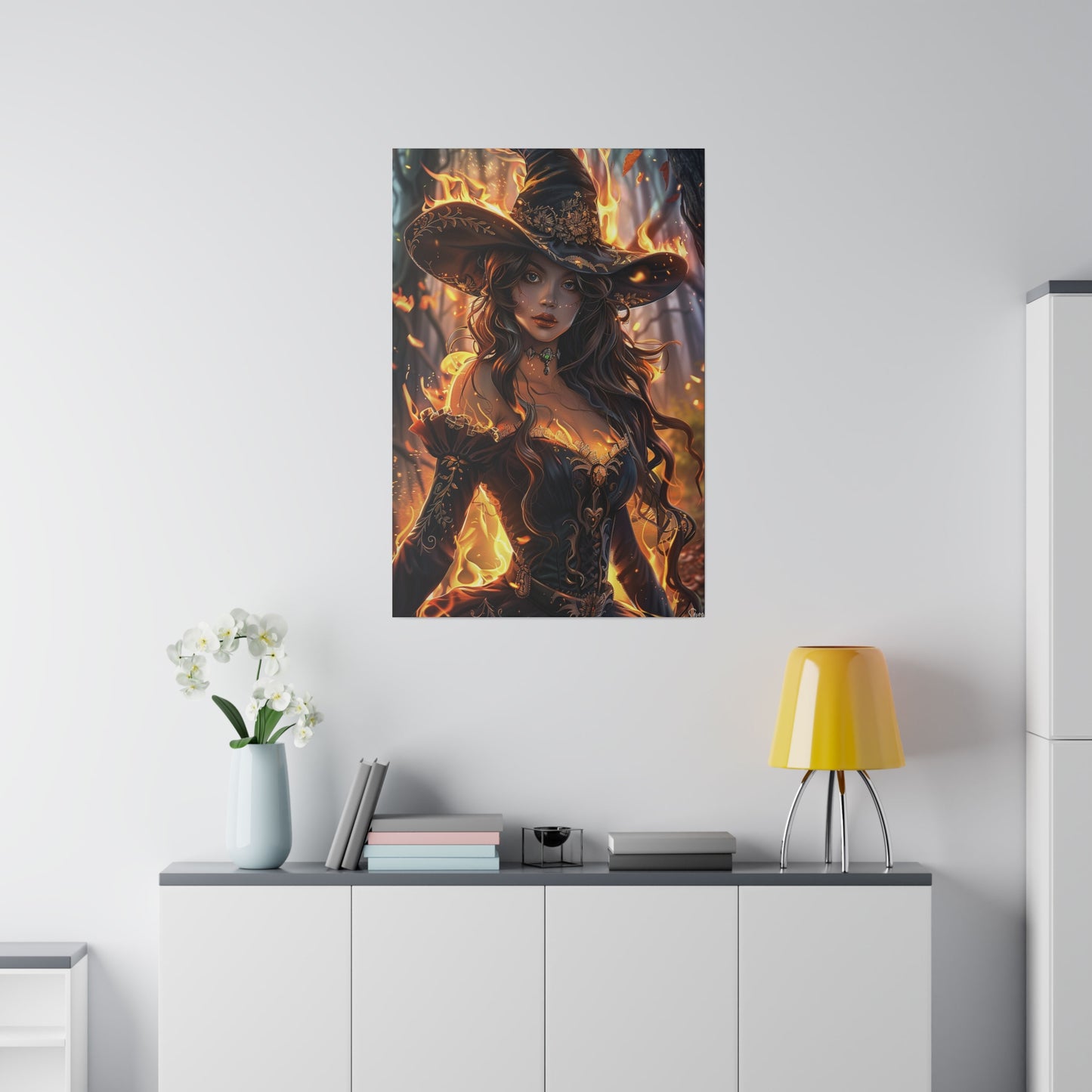 Flameborn Sorceress Matte Canvas Prints MysMuse - Premium Matte Canvas Prints from MysMuse - Just $41.99! Shop now at Mysterious Muse