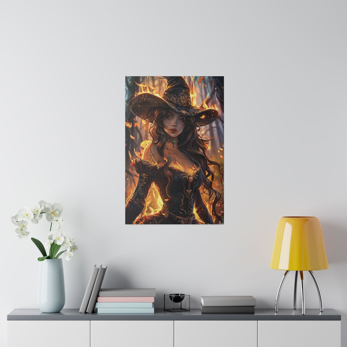 Flameborn Sorceress Matte Canvas Prints MysMuse - Premium Matte Canvas Prints from MysMuse - Just $41.99! Shop now at Mysterious Muse