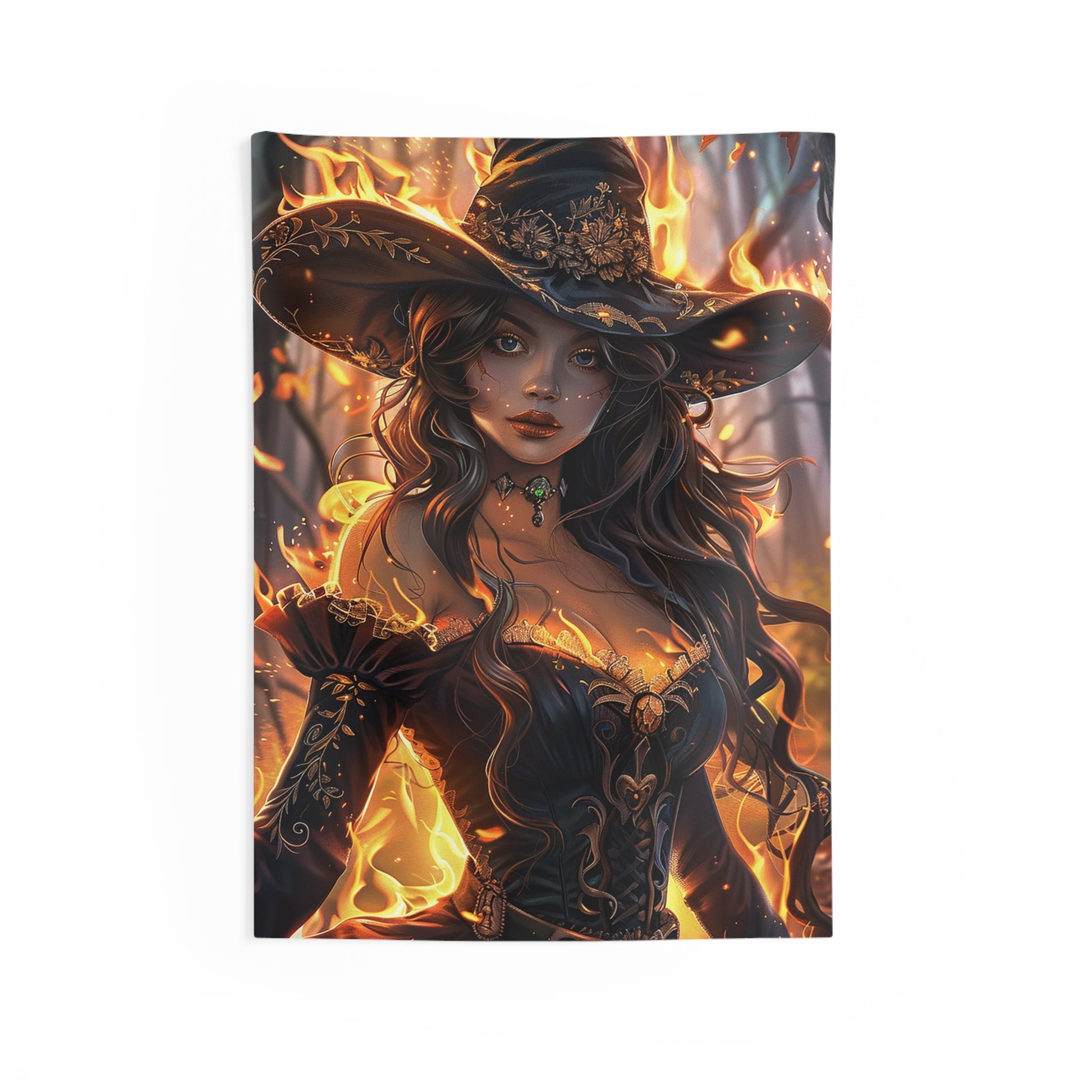 Flameborn Sorceress Decorative Wall Tapestry MysMuse - Premium Decorative Wall Tapestry from MysMuse - Just $26.99! Shop now at Mysterious Muse