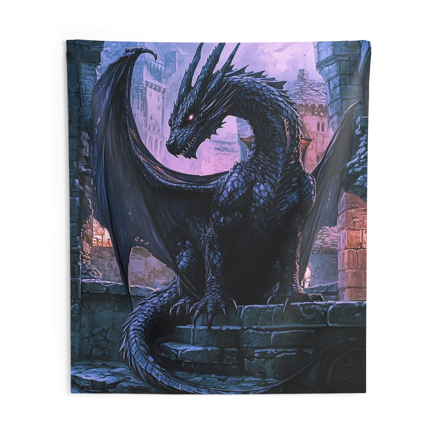 Ebonfire Guardian Decorative Wall Tapestry MysMuse - Premium Decorative Wall Tapestry from MysMuse - Just $26.99! Shop now at Mysterious Muse