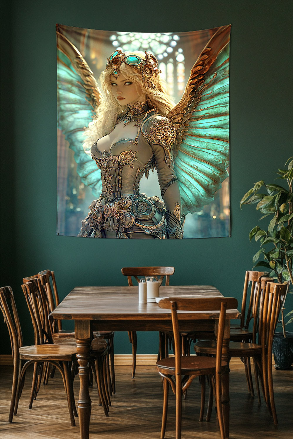 Clockwork Seraph Aetheria Decorative Wall Tapestry MysMuse - Premium Decorative Wall Tapestry from MysMuse - Just $26.99! Shop now at Mysterious Muse