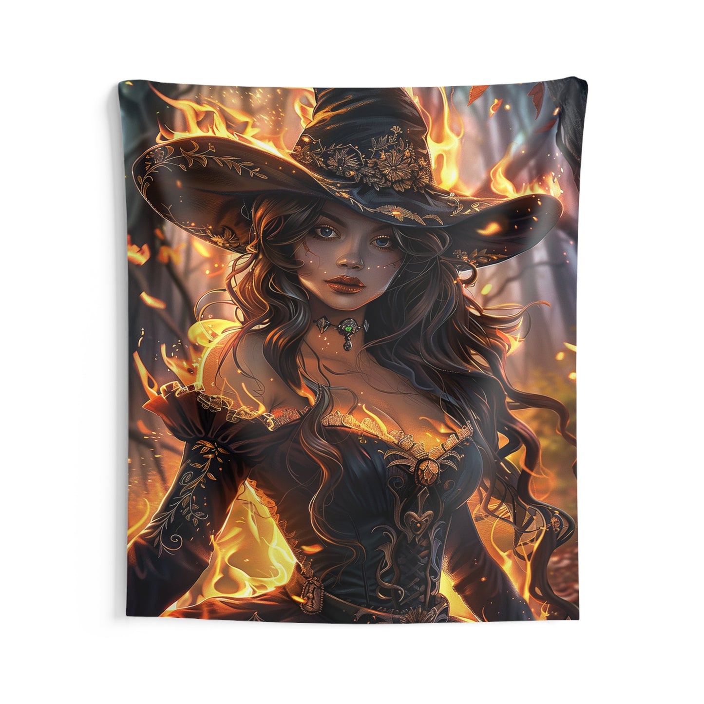 Flameborn Sorceress Decorative Wall Tapestry MysMuse - Premium Decorative Wall Tapestry from MysMuse - Just $26.99! Shop now at Mysterious Muse