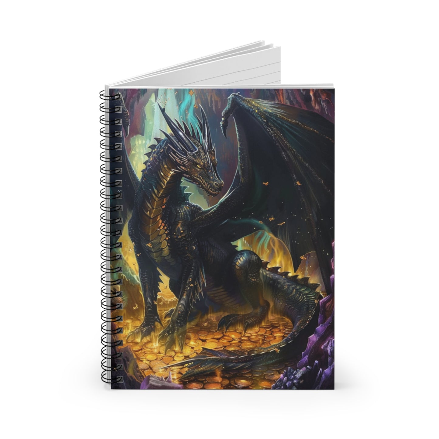 Black Dragon’s Treasure Spiral Notebook MysMuse - Premium Spiral Notebook from MysMuse - Just $14.99! Shop now at Mysterious Muse