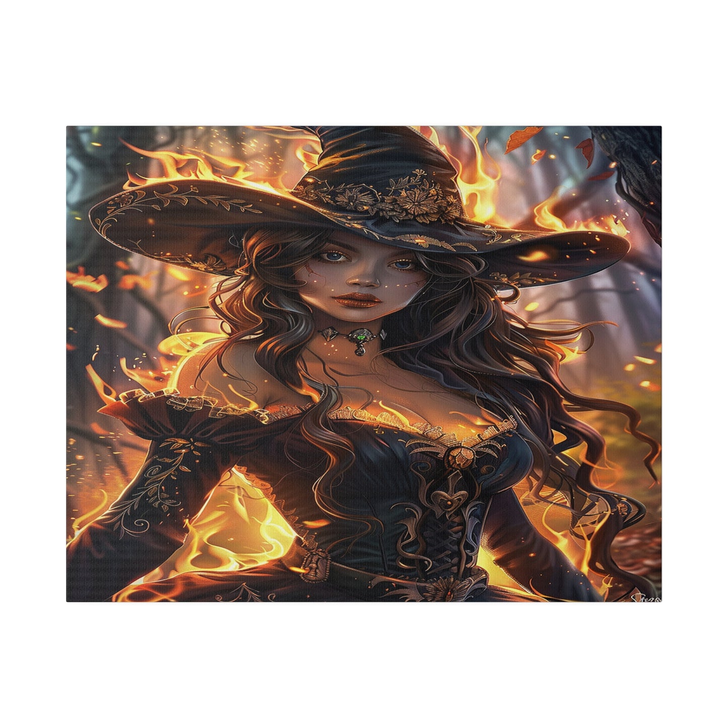 Flameborn Sorceress Matte Canvas Prints MysMuse - Premium Matte Canvas Prints from MysMuse - Just $41.99! Shop now at Mysterious Muse