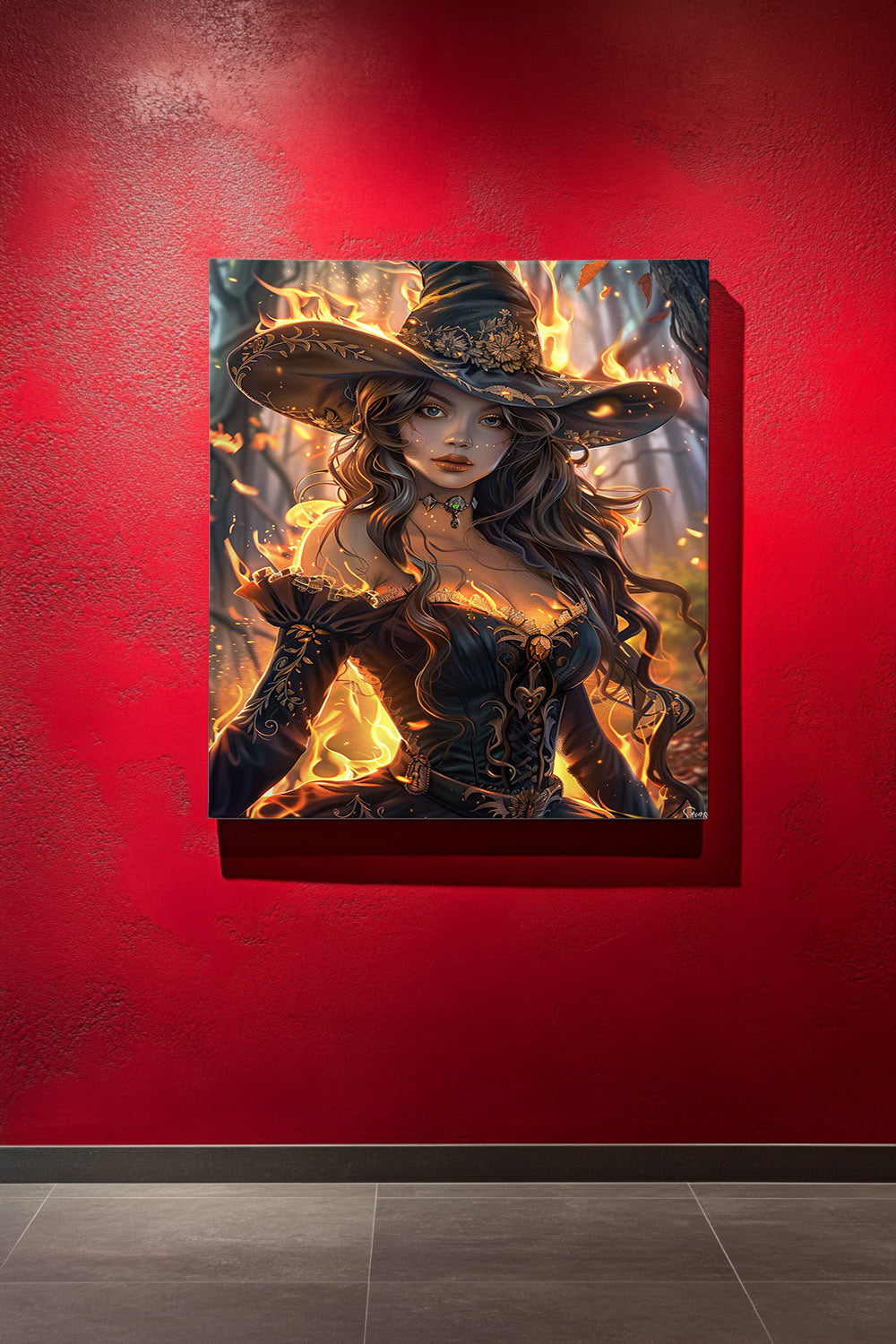 Flameborn Sorceress Matte Canvas Prints MysMuse - Premium Matte Canvas Prints from MysMuse - Just $41.99! Shop now at Mysterious Muse