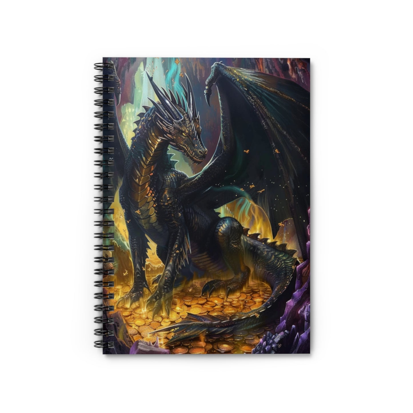 Black Dragon’s Treasure Spiral Notebook MysMuse - Premium Spiral Notebook from MysMuse - Just $14.99! Shop now at Mysterious Muse