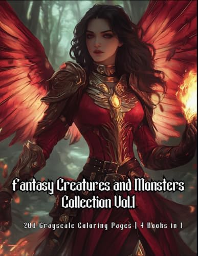 Fantasy Creatures and Monsters Collection Vol.1: 200 Grayscale Coloring Pages - Premium Coloring Book from Mysterious Muse - Just $23.99! Shop now at Mysterious Muse