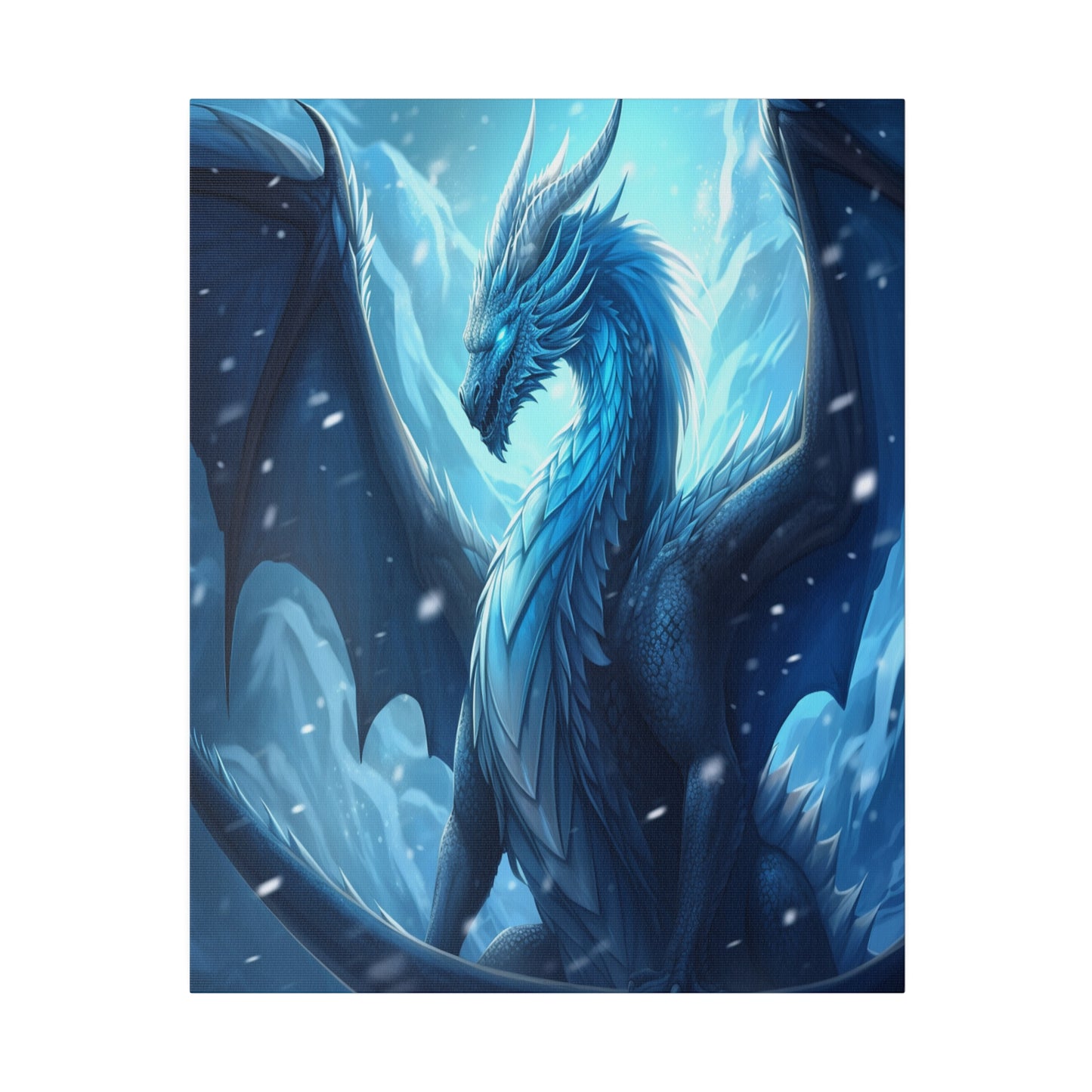 Blue Frost Dragon Matte Canvas Prints MysMuse - Premium Matte Canvas Prints from MysMuse - Just $41.99! Shop now at Mysterious Muse