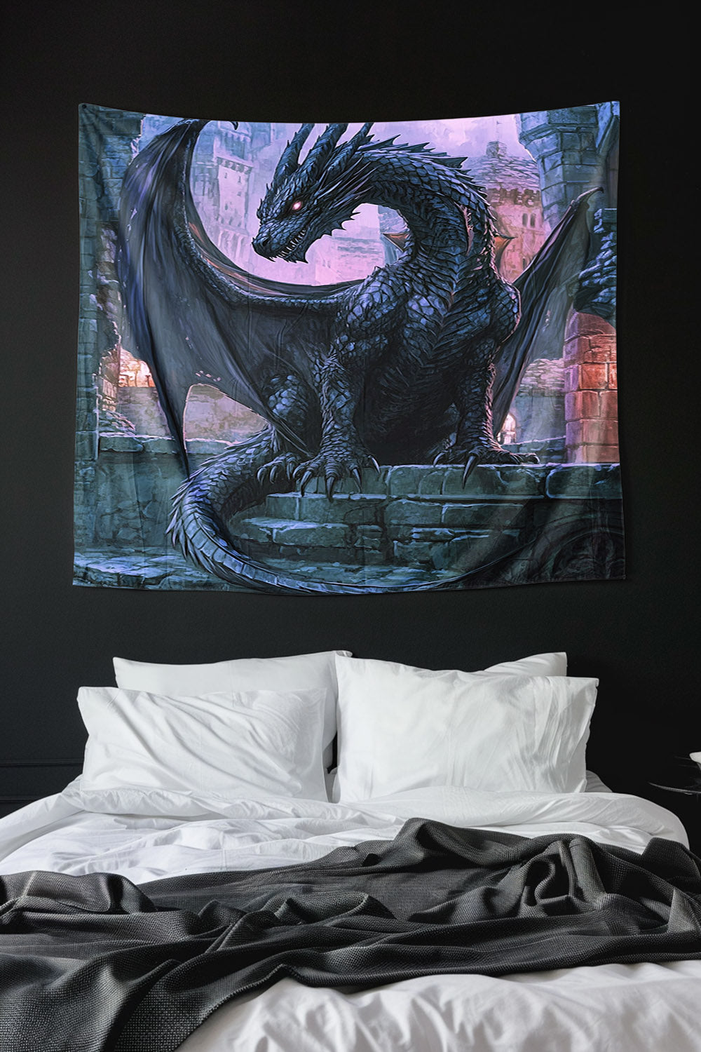 Ebonfire Guardian Decorative Wall Tapestry MysMuse - Premium Decorative Wall Tapestry from MysMuse - Just $26.99! Shop now at Mysterious Muse