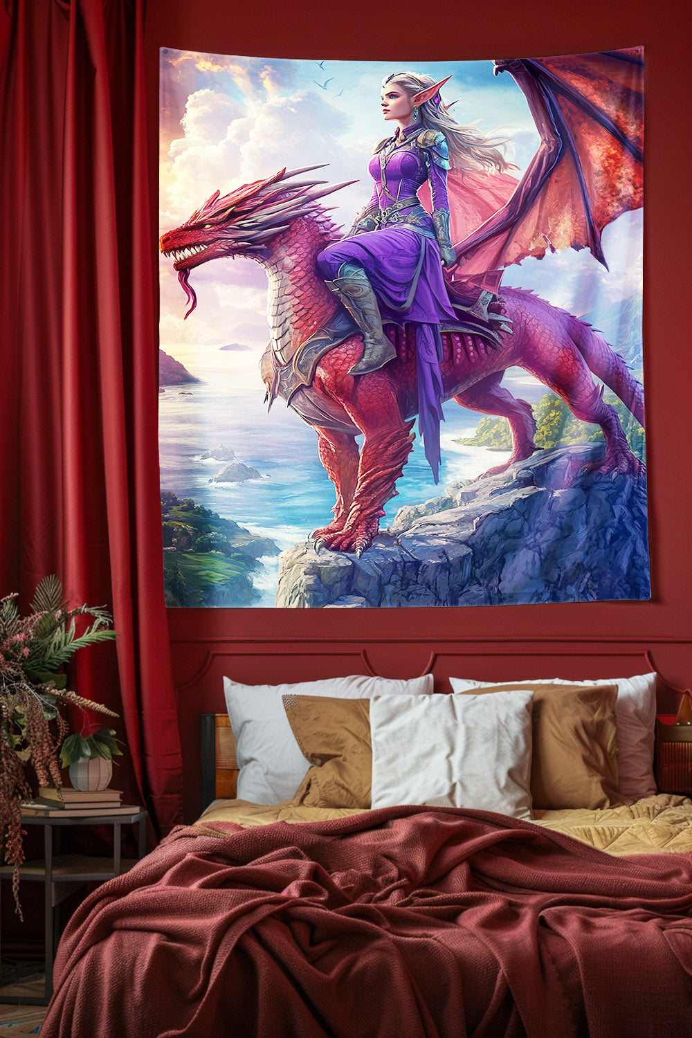 Dragonheart's Oath Decorative Wall Tapestry MysMuse - Premium Decorative Wall Tapestry from MysMuse - Just $26.99! Shop now at Mysterious Muse